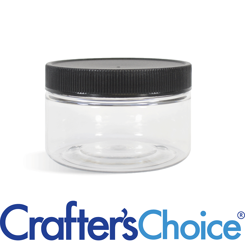 Crafter's Choice™ 04 oz Clear Heavy Wall w/ Black Ribbed Top Set