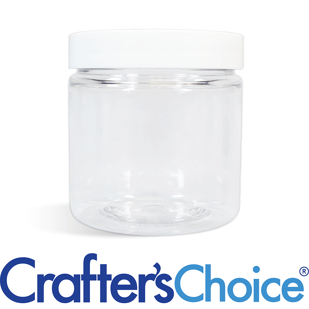 08 oz Clear Basic Jar with White Straight Top Set