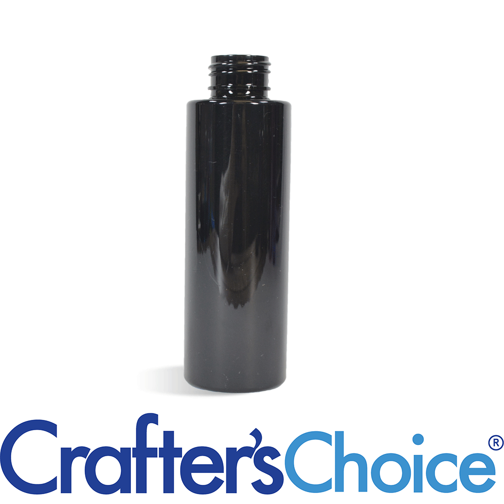 02 oz Black Cylinder Round Plastic Bottle 20/410