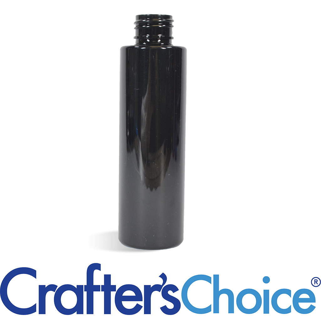 08 oz Black Cylinder Round Plastic Bottle 24/410