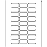 1.875" x .9375" White Waterproof Inkjet Label