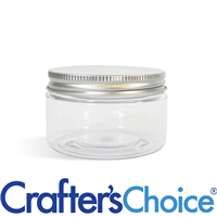 02 oz Clear Heavy Wall Jar with Silver Metal Top S