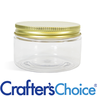 02 oz Clear Heavy Wall Jar with Gold Metal Top Set