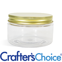 04 oz Clear Heavy Wall Jar with Gold Metal Top Set