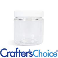 02 oz Clear Basic Jar with White Straight Top Set