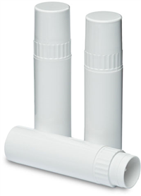 0.15 oz White Collared Lip Balm Tube & Cap Set