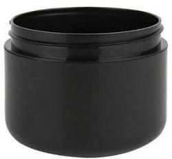 02 oz Black Double Wall Plastic Jar - 58/400	