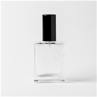 1.69 oz. Clear Glass Perfume Bottle with Black Spr