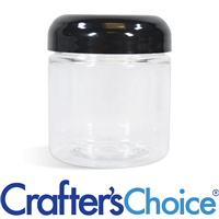 08 oz Clear Basic Jar with Black Dome Top Set