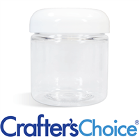 08 oz Clear Basic Jar with White Dome Top Set