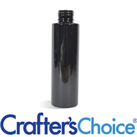 04 oz Black Cylinder Round Plastic Bottle 24/410