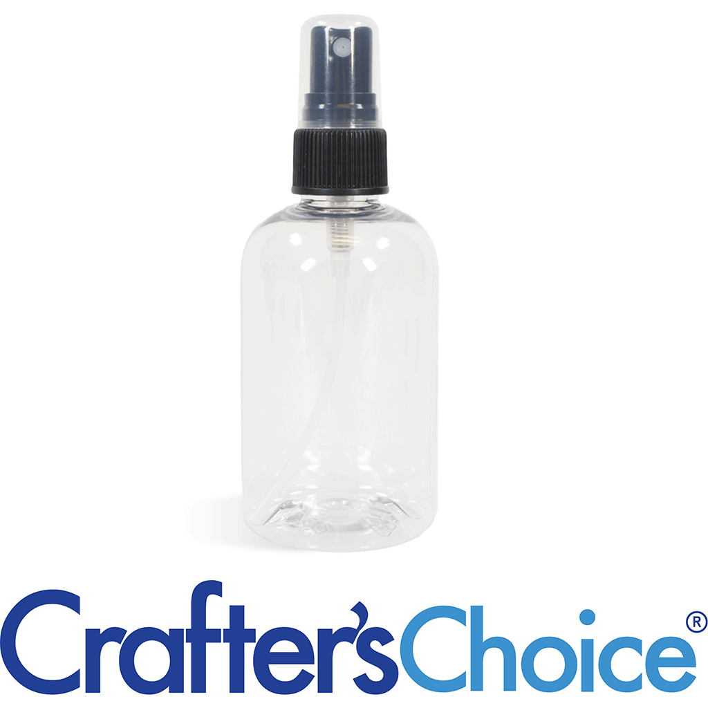 08 oz Clear Boston Round w/ Blk Ribbed Sprayer Set