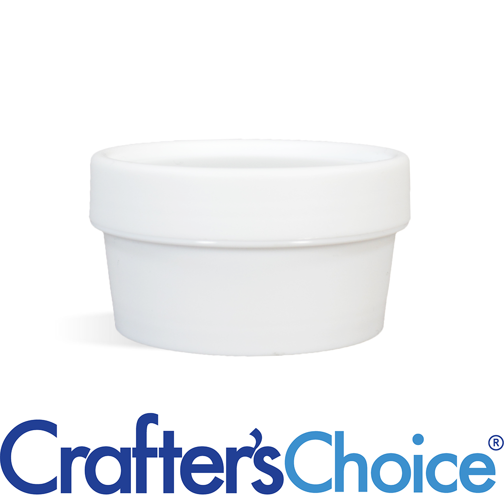 1.7 oz White Plastic Pot & Lid Set
