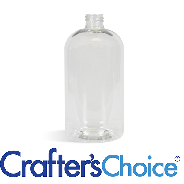 16 oz Clear Boston Round Plastic Bottle - 24/410