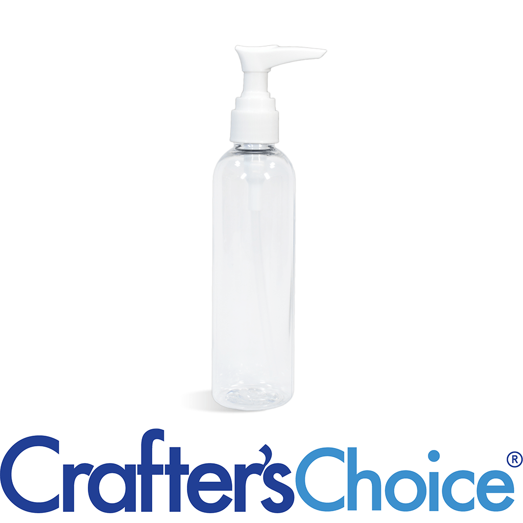 02 oz Clear Bullet w/ White Ribbed Lotion Pump Set