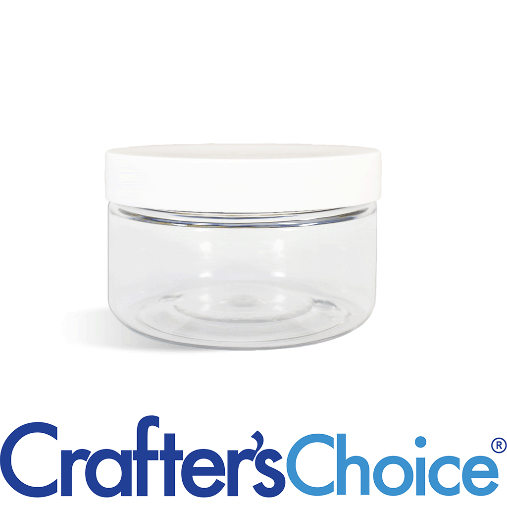 02 oz Clear Heavy Wall Jar w/ Wht Straight Top Set