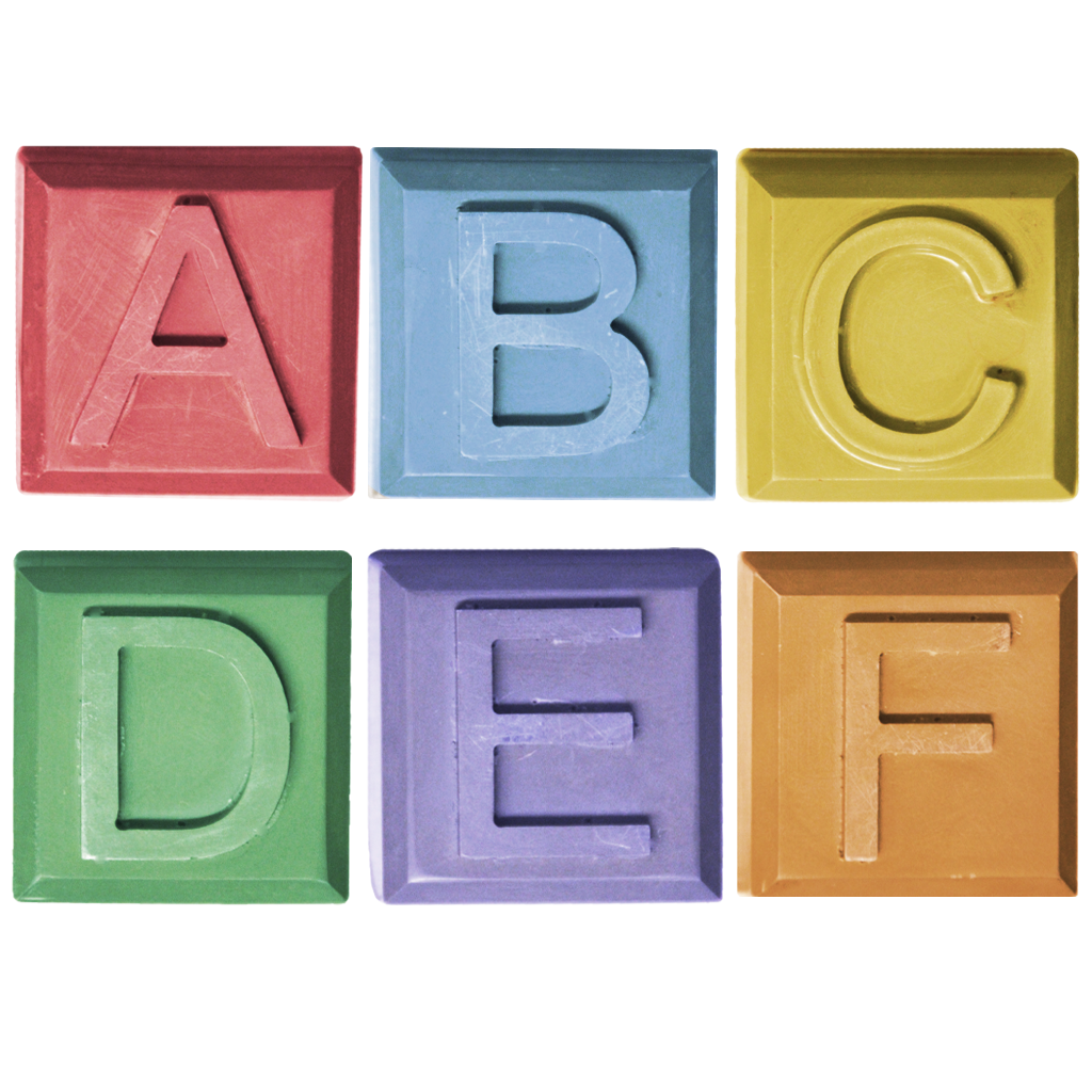 Alphabet Block Soap Mold - A to F (Special Order)