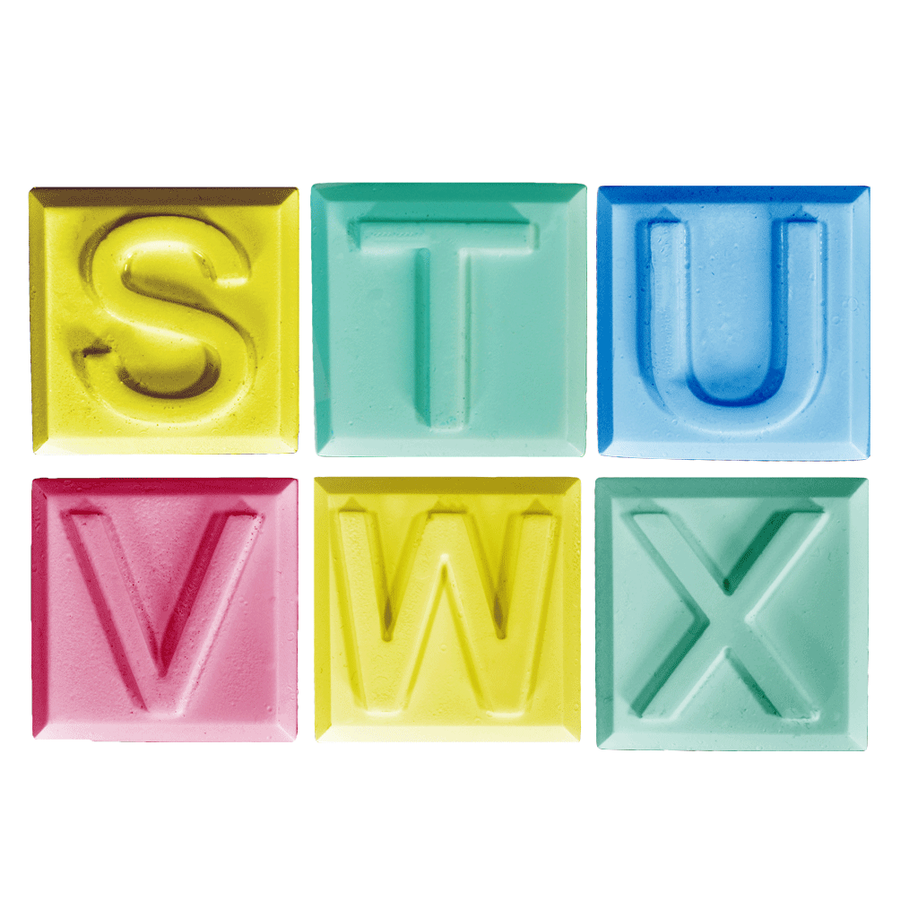 Alphabet Block Soap Mold - S to X (Special Order)