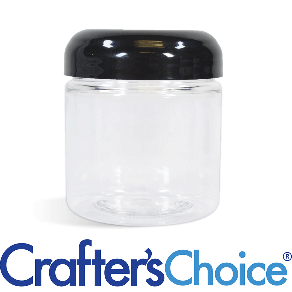 04 oz Clear Basic Jar with Black Dome Top Set