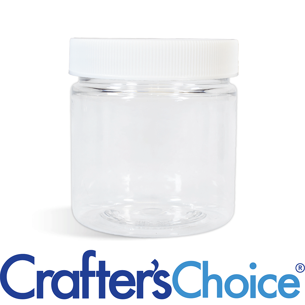 04 oz Clear Basic Jar with White Ribbed Top Set 