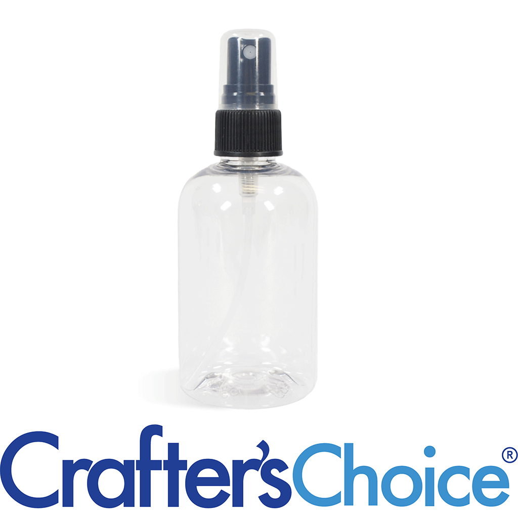 04 oz Clear Boston Round w/ Blk Ribbed Sprayer Set