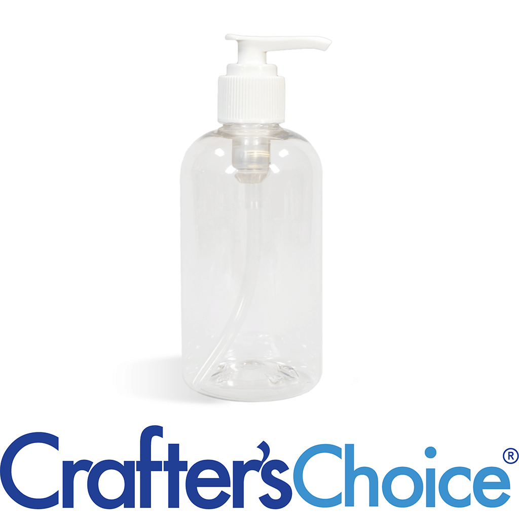 04 oz Clear Boston Round w/ White Lotion Pump Set