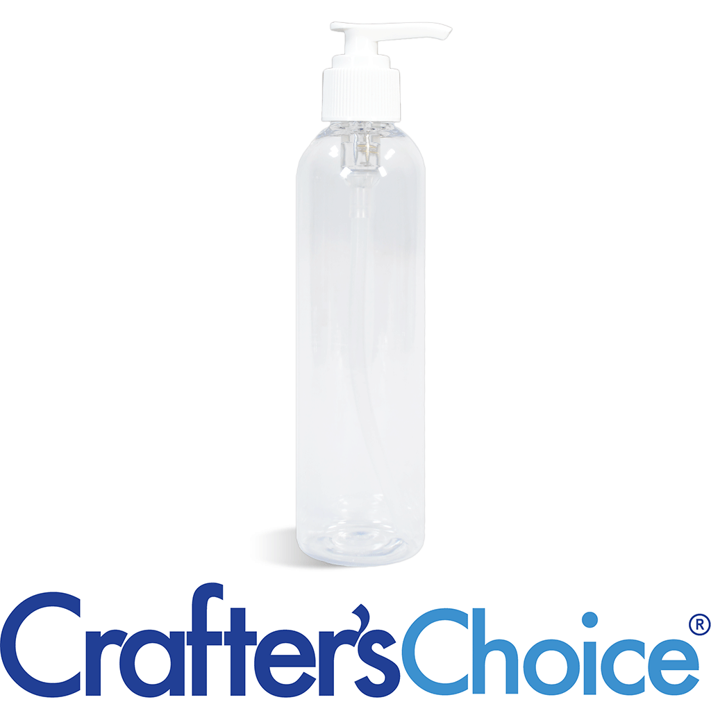 08 oz Clear Bullet w/ White Ribbed Saddle Pump Set