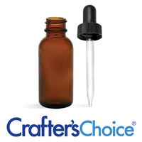 01 oz Amber Glass Bottle & Dropper Top - 20/400