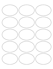 White Glossy Labels - 2.5 x 1.7" Oval (L 6)