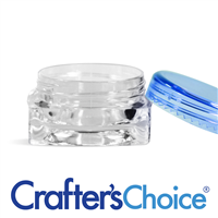  3 ml Clear Square Jar with Blue Top