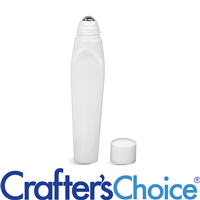 0.5 oz White Tubular Bottle, Metal Roller & Cap 