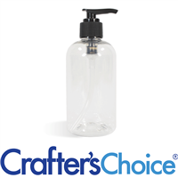 08 oz Clear Boston Round w/ Black Saddle Pump Set