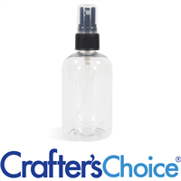 08 oz Clear Boston Round w/ Blk Ribbed Sprayer Set