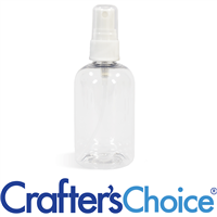 08 oz Clear Boston Round w/ Wht Ribbed Sprayer Set