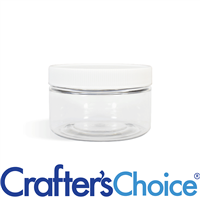 02 oz Clear Heavy Wall Jar w/ White Ribbed Top Set