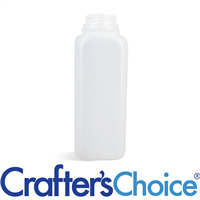 16 oz Natural HDPE Square Bottle - 38/400