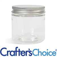 08 oz Clear Basic Jar with Silver Metal Top Set