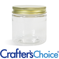 08 oz Clear Basic Jar with Gold Metal Top Set