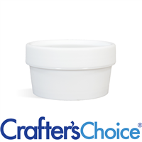 1.7 oz White Plastic Pot & Lid Set