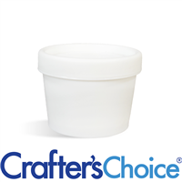 3.4 oz White Plastic Pot & Lid Set