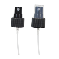 24/410 Black Ribbed Sprayer Top - Clear Cap