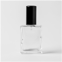 .57 oz. Clear Glass Perfume Bottle with Black Spra