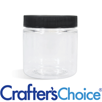 02 oz Clear Basic Jar with Black Ribbed Top Set