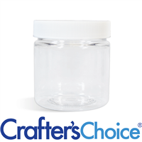 02 oz Clear Basic Jar with White Ribbed Top Set