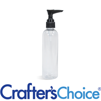 02 oz Clear Bullet w/ Black Ribbed Lotion Pump Set