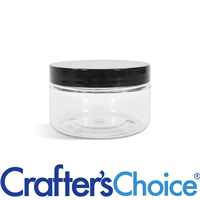 02 oz Clear Heavy Wall Jar w/ Blk Straight Top Set