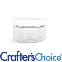 02 oz Clear Heavy Wall Jar w/ Wht Straight Top Set