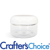 02 oz Clear Heavy Wall Jar w/ White Dome Top Set