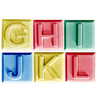 Alphabet Block Soap Mold - G to L (Special Order)
