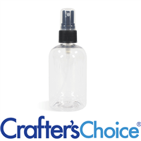 04 oz Clear Boston Round w/ Blk Ribbed Sprayer Set